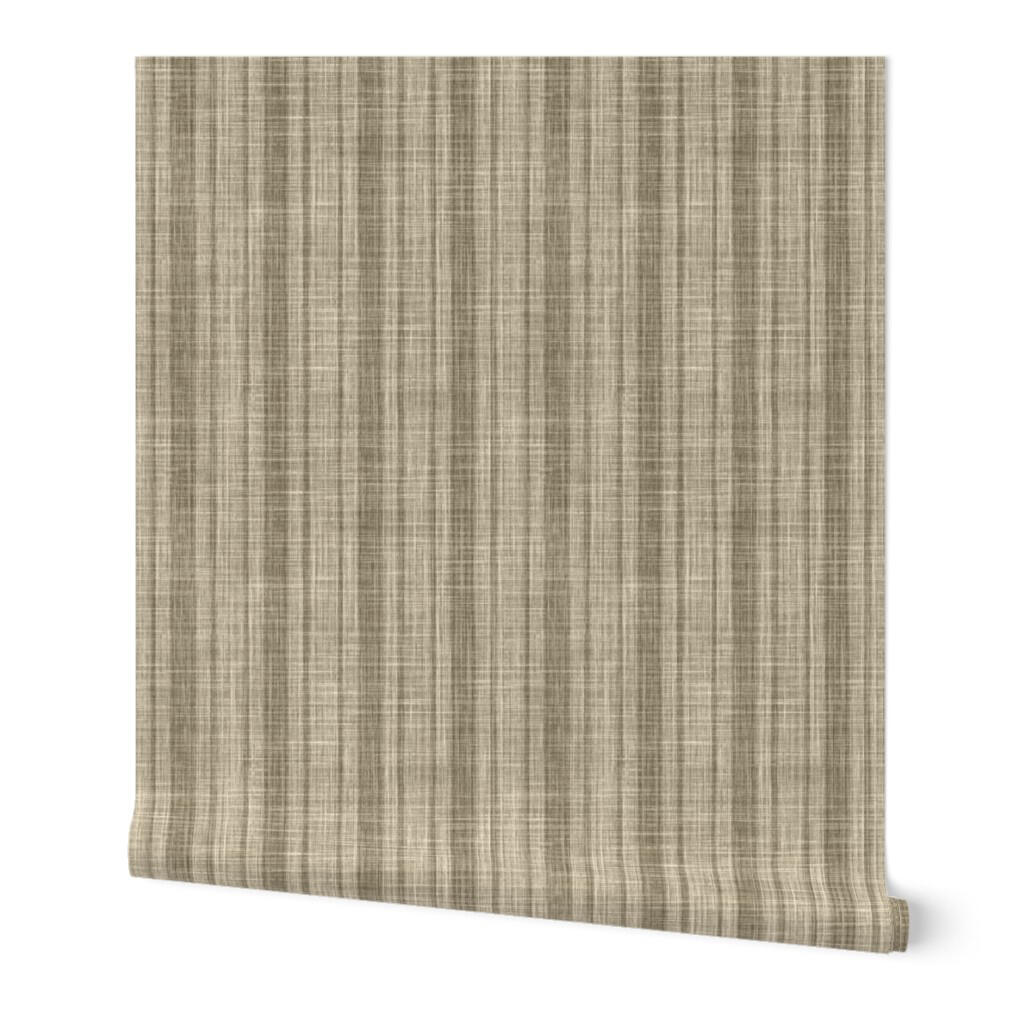 Striped Beige Faux Grasscloth